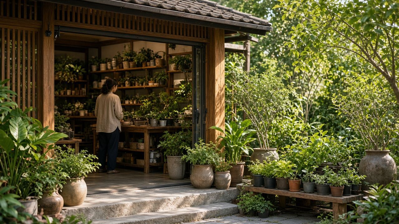Plant nursery / garden centre at Hoaxedoutsize House