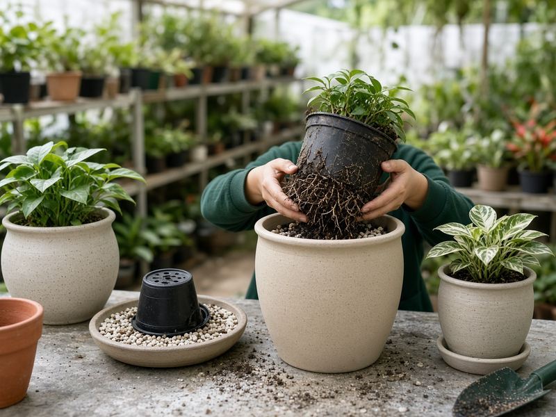 Repotting bench at Hoaxedoutsize House